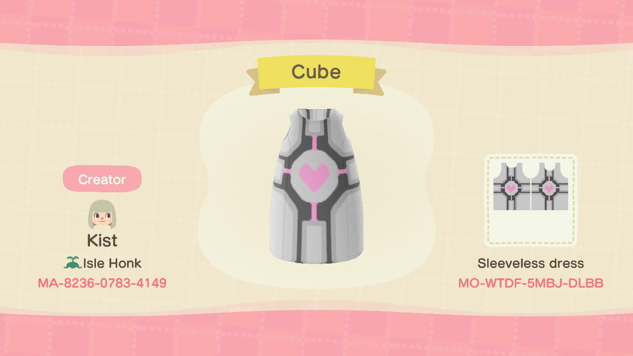 Animal Crossing Design Code: MO-WTDF-5MBJ-DLBB Cube