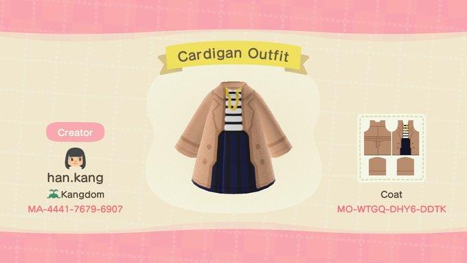 Animal Crossing Design Code: MO-WTGQ-DHY6-DDTK Cardigan Outfit