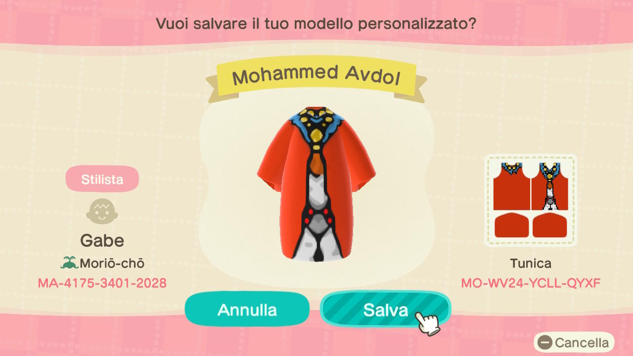 Animal Crossing Design Code: MO-WV24-YCLL-QYXF Mohammed Avdol