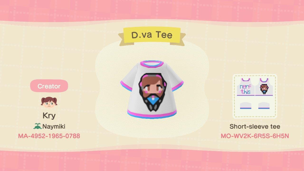 Animal Crossing Design Code: MO-WV2K-6R5S-6H5N Dva Tee
