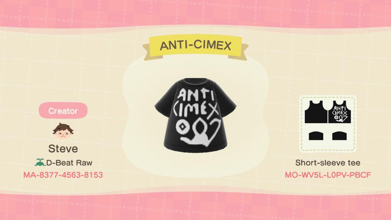Animal Crossing Design Code: MO-WV5L-L0PV-PBCF ANTI-CIMEX