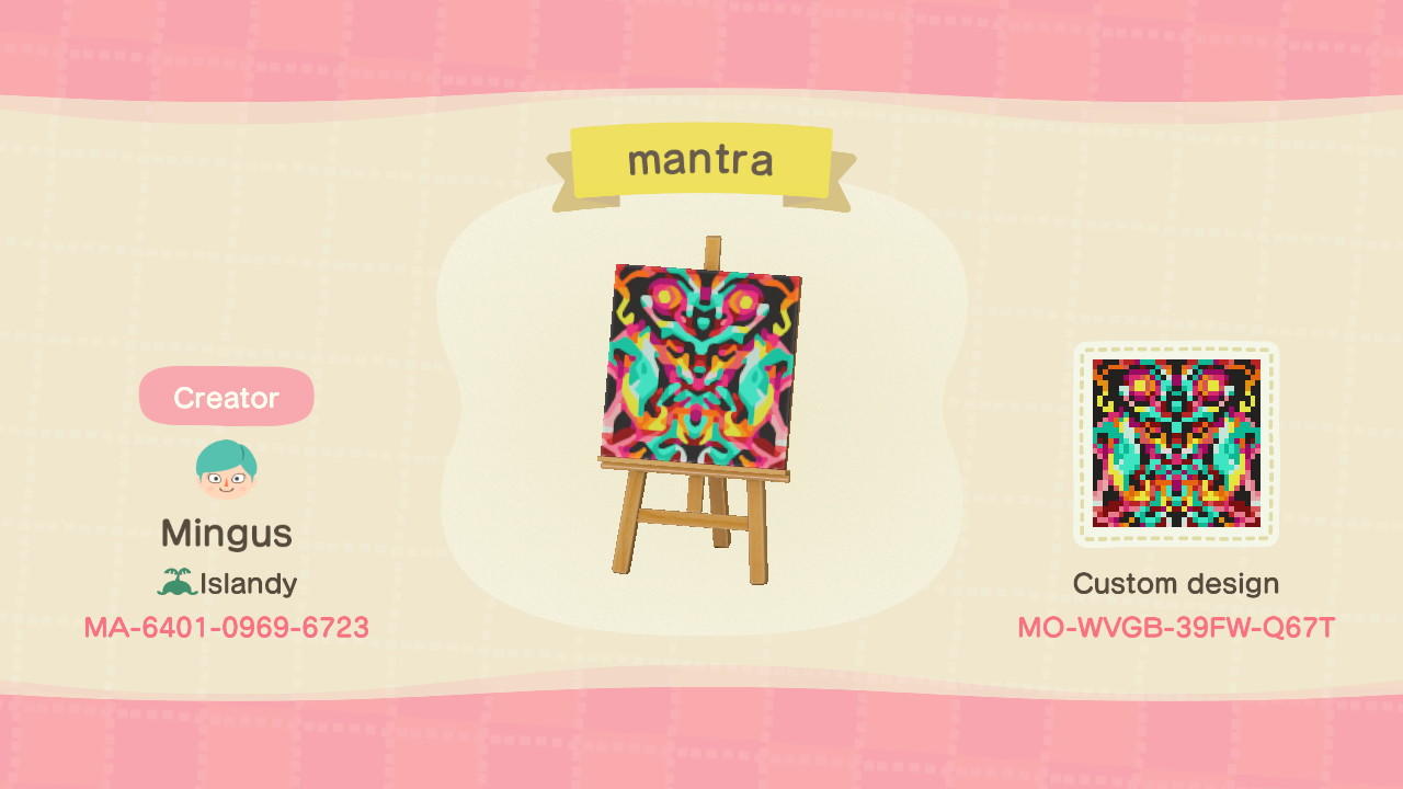 Animal Crossing Design Code: MO-WVGB-39FW-Q67T mantra