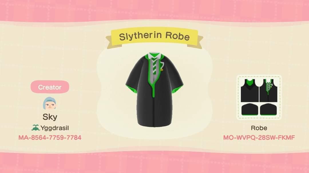 Animal Crossing Design Code: MO-WVPQ-28SW-FKMF Slytherin Robe