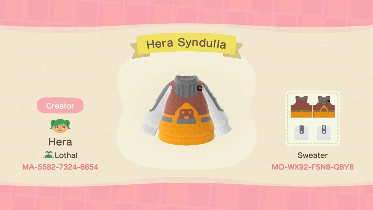 Animal Crossing Design Code: MO-WX92-F5N8-Q8YB Hera Syndulla