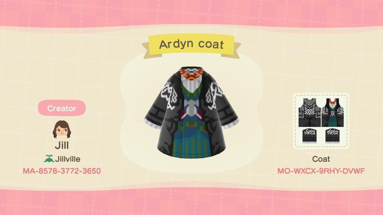 Animal Crossing Design Code: MO-WXCX-9RHY-DVWF Ardyn coat