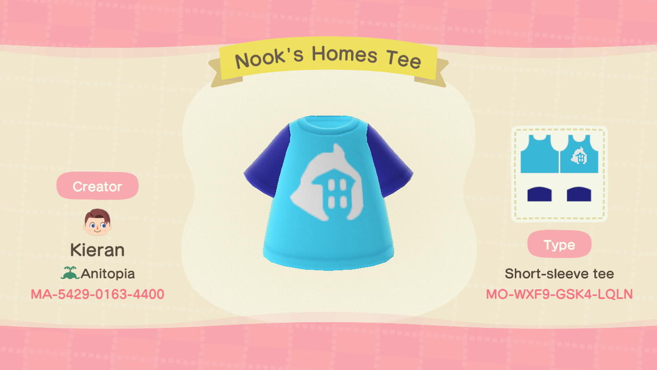 Animal Crossing Design Code: MO-WXF9-GSK4-LQLN Nook's homes Tee