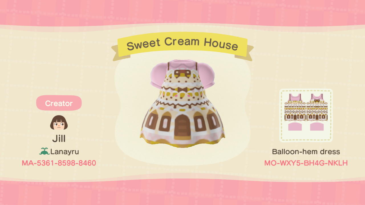Animal Crossing Design Code: MO-WXY5-BH4G-NKLH Sweet Cream House