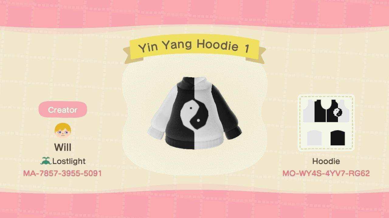 Animal Crossing Design Code: MO-WY4S-4YV7-RG62 Yin Yang Hoodie 1