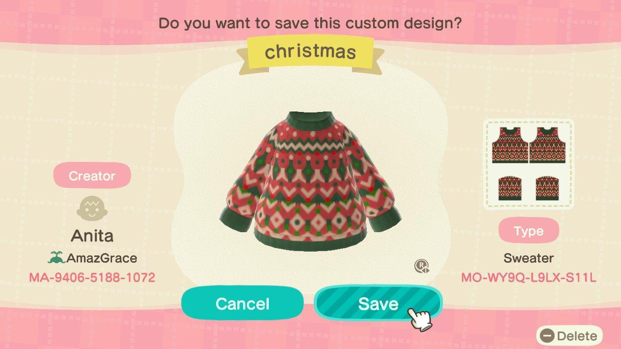 Animal Crossing Design Code: MO-WY9Q-L9LX-S11L Christmas