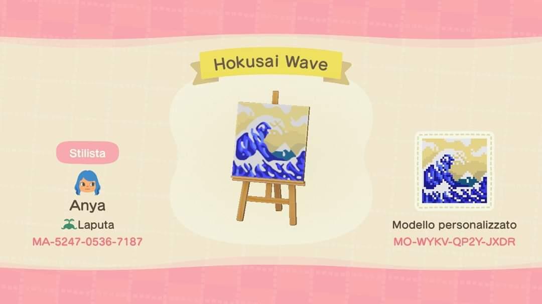 Animal Crossing Design Code: MO-WYKV-QP2Y-JXDR Hokusai Wave