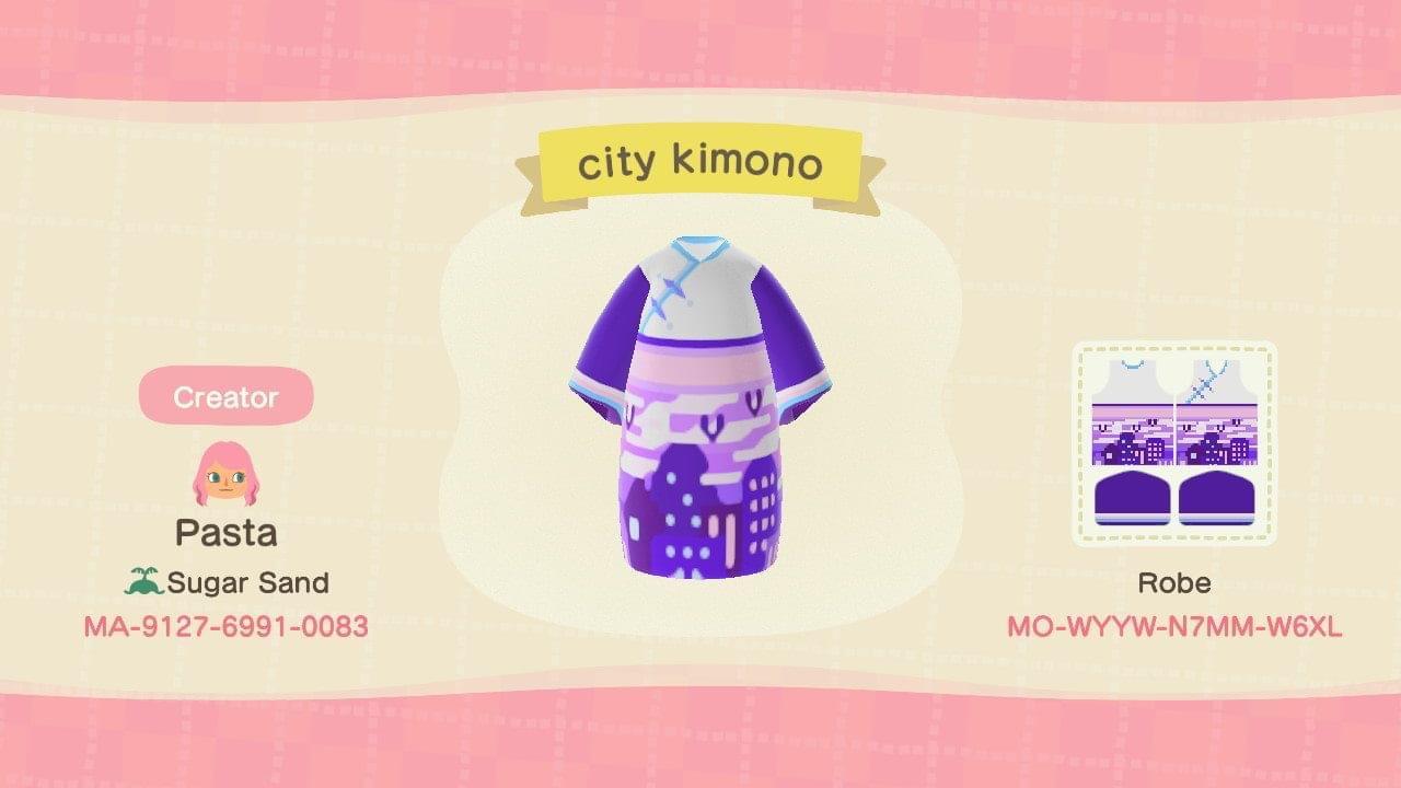 Animal Crossing Design Code: MO-WYYW-N7MM-W6XL City Kimono