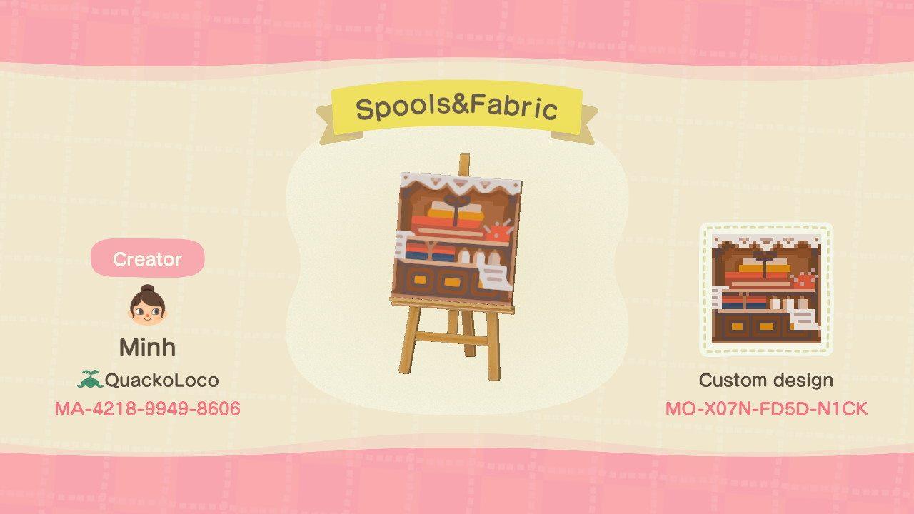 Animal Crossing Design Code: MO-X07N-FD5D-N1CK Spools&Fabric
