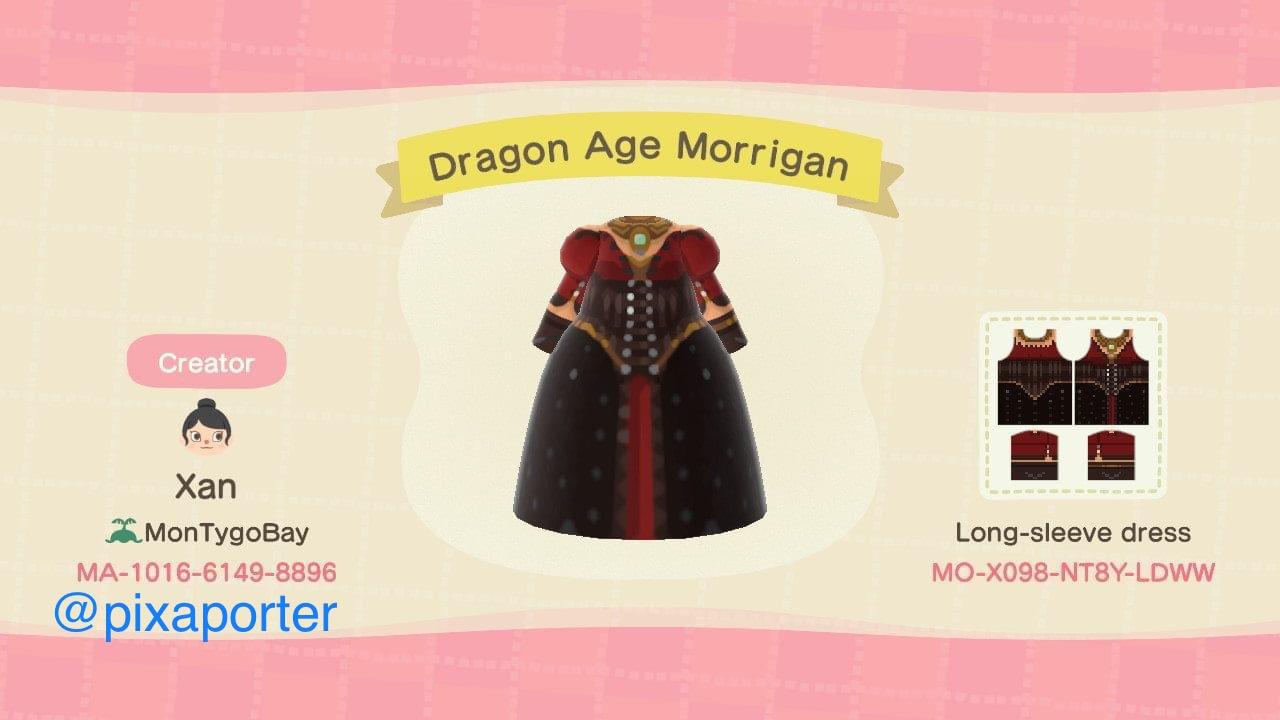 Animal Crossing Design Code: MO-X098-NT8Y-LDWW Dragon Age Morrigan