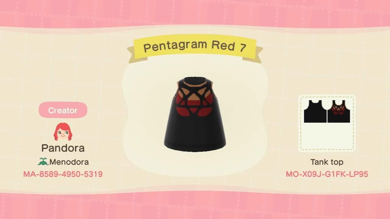 Animal Crossing Design Code: MO-X09J-G1FK-LP95 Pentagram Red 7