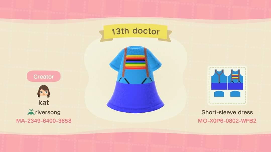Animal Crossing Design Code: MO-X0P6-0802-WFB2 13th Doctor