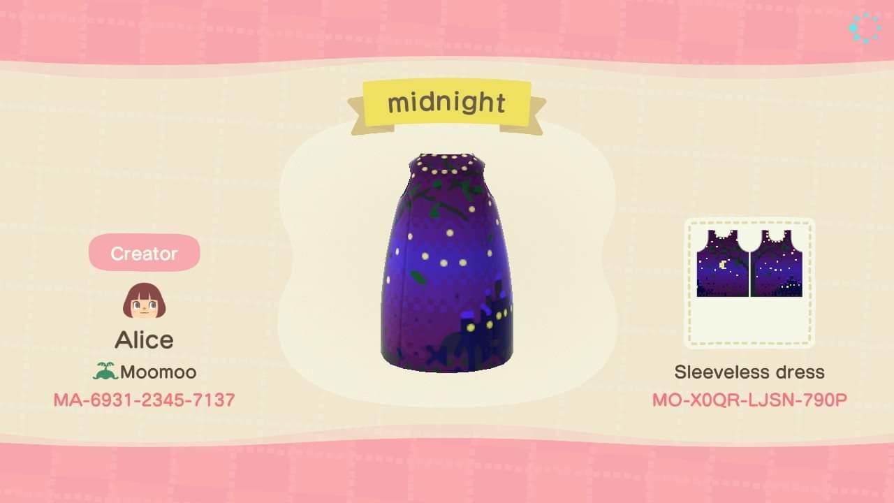 Animal Crossing Design Code: MO-X0QR-LJSN-790P Midnight