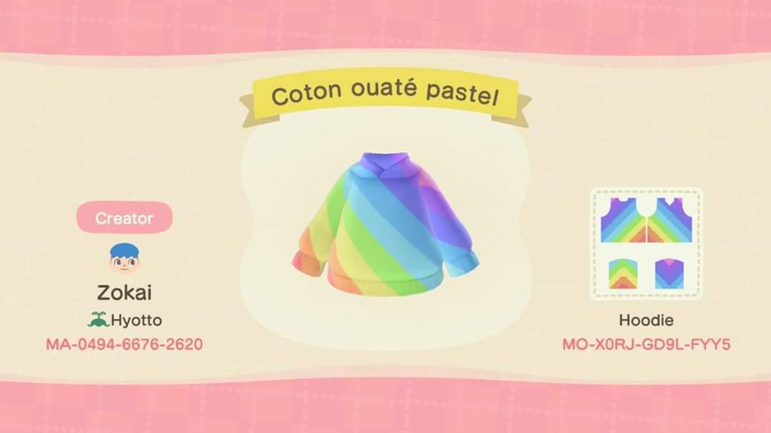Animal Crossing Design Code: MO-X0RJ-GD9L-FYY5 Coton ouatÃ© pastel