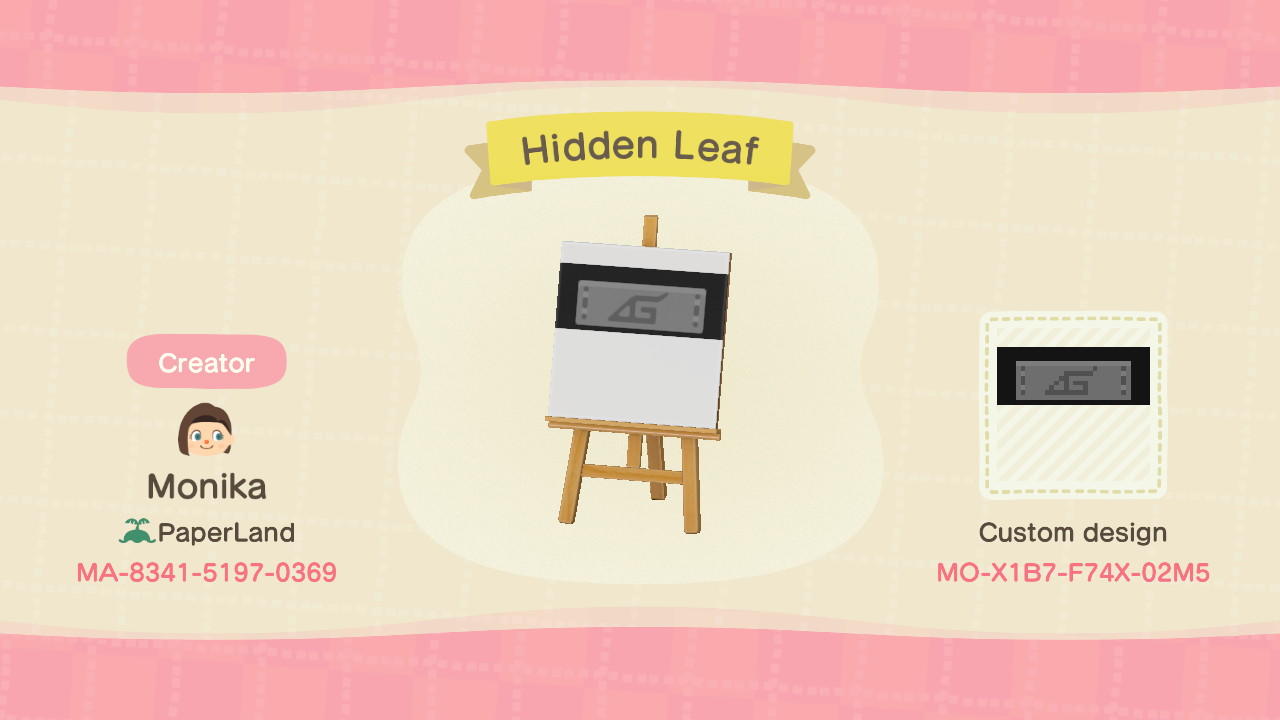 Animal Crossing Design Code: MO-X1B7-F74X-02M5 Naruto Headband