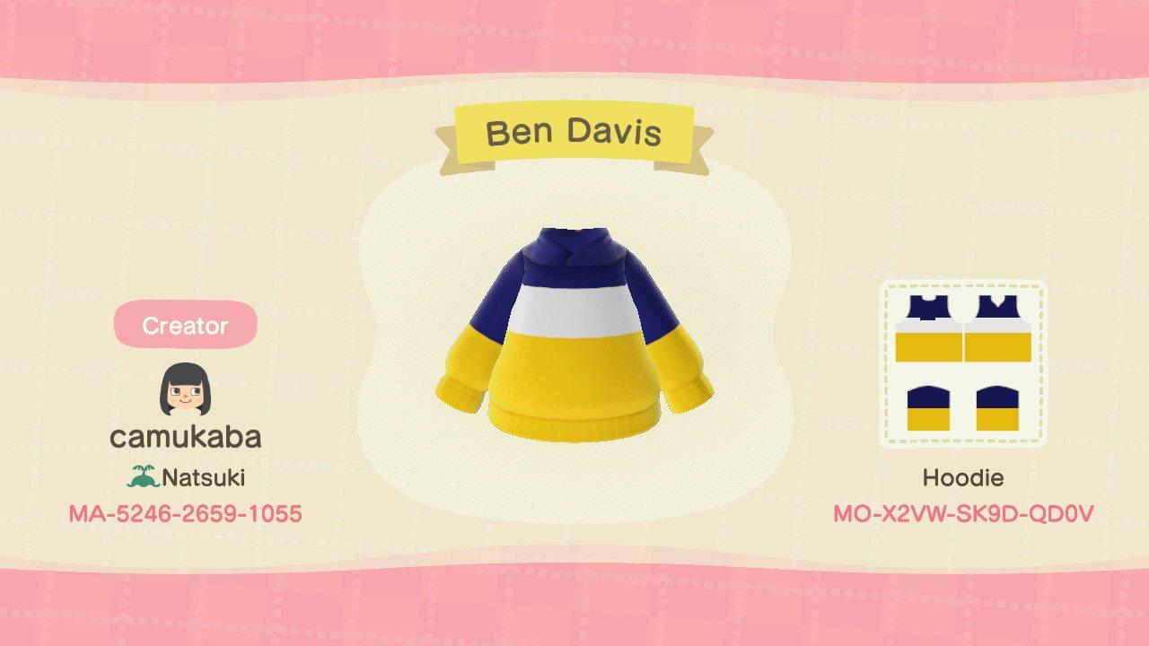 Animal Crossing Design Code: MO-X2VW-SK9D-QD0V Ben Davis