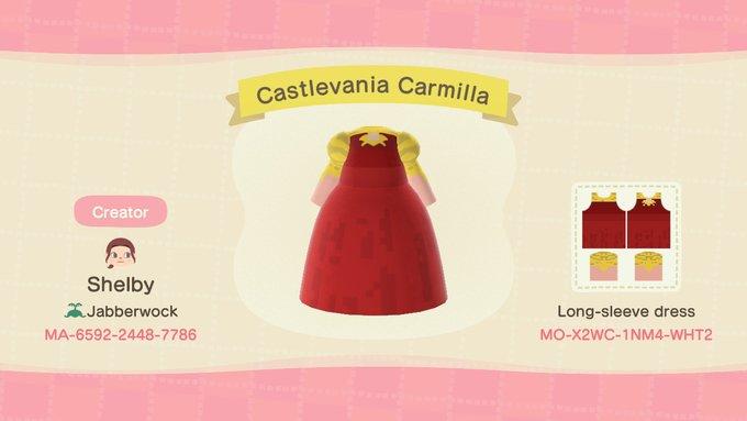 Animal Crossing Design Code: MO-X2WC-1NM4-WHT2 Castlevania Carmilla