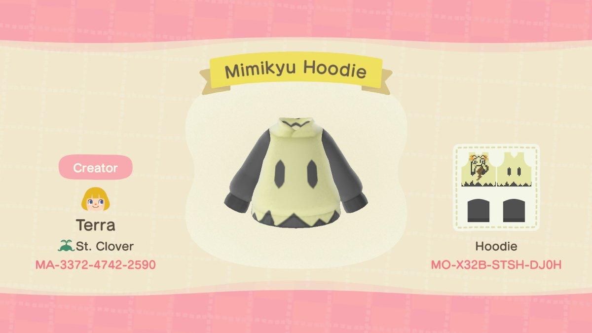 Animal Crossing Design Code: MO-X32B-STSH-DJ0H Mimikyu Hoodie