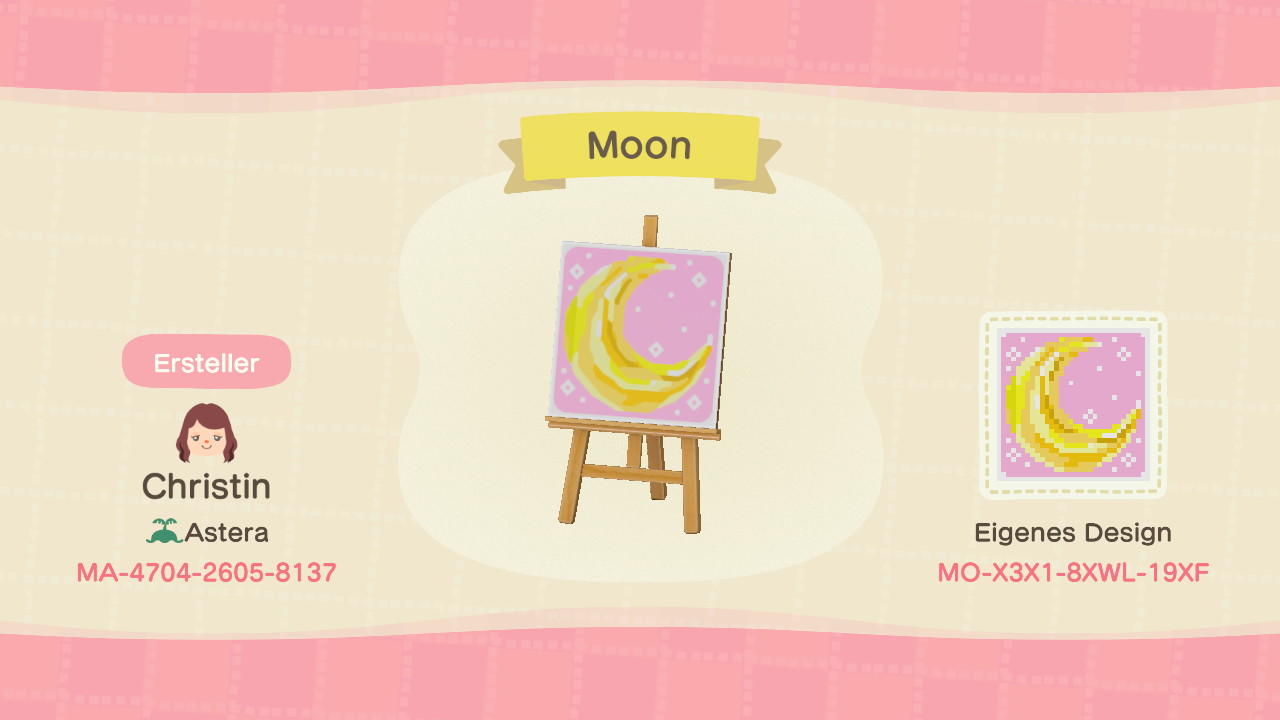 Animal Crossing Design Code: MO-X3X1-8XWL-19XF Moon