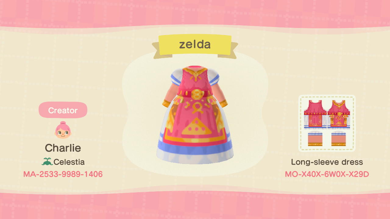 Animal Crossing Design Code: MO-X40X-6W0X-X29D zelda
