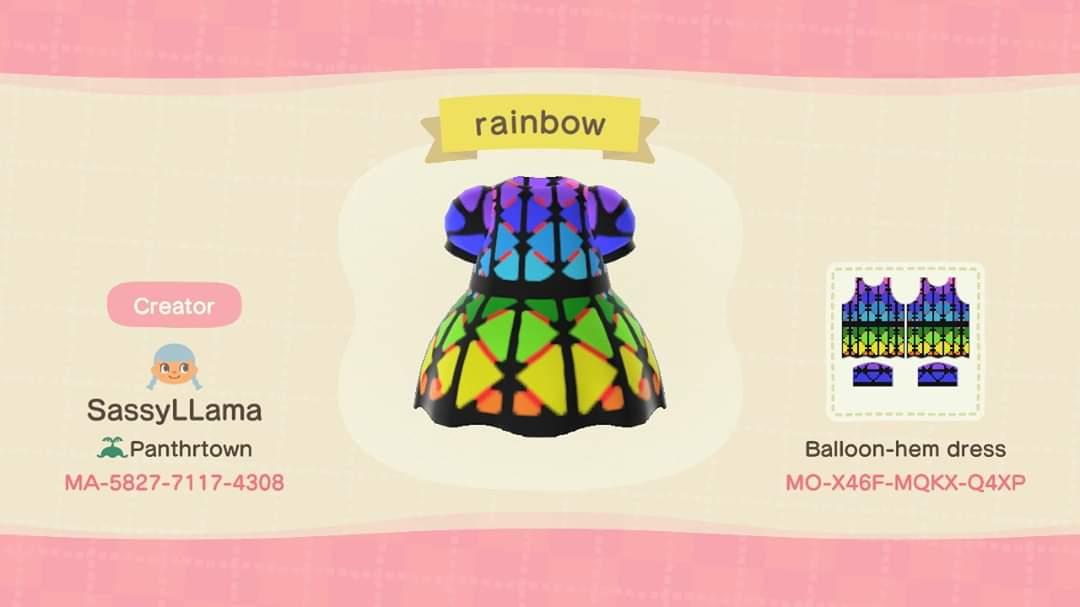 Animal Crossing Design Code: MO-X46F-MQKX-Q4XP rainbow
