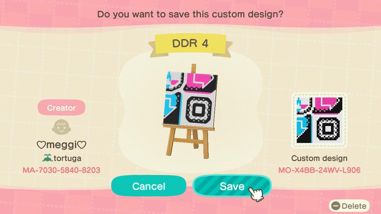 Animal Crossing Design Code: MO-X4BB-24WV-L906 DDR 4