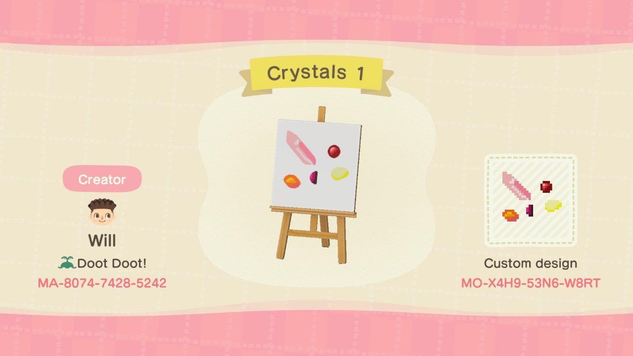 Animal Crossing Design Code: MO-X4H9-53N6-W8RT Crystals 1