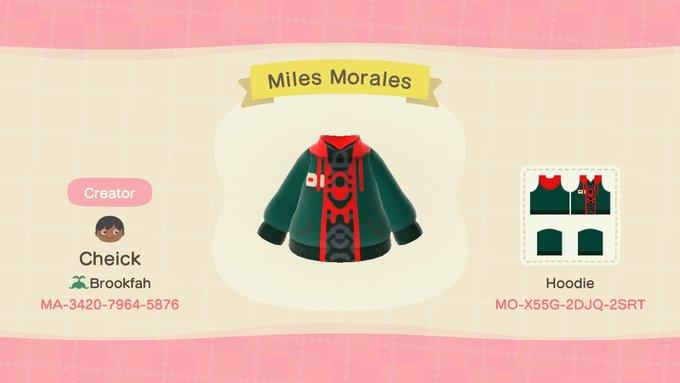 Animal Crossing Design Code: MO-X55G-2DJQ-2SRT Miles Morales