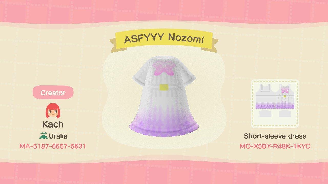 Animal Crossing Design Code: MO-X5BY-R48K-1KYC ASFYYY Nozomi