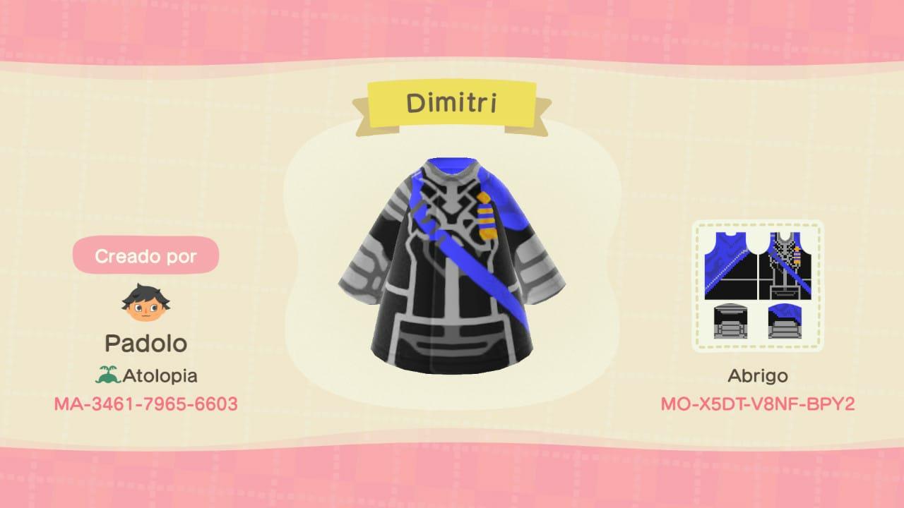 Animal Crossing Design Code: MO-X5DT-V8NF-BPY2 Dimitri