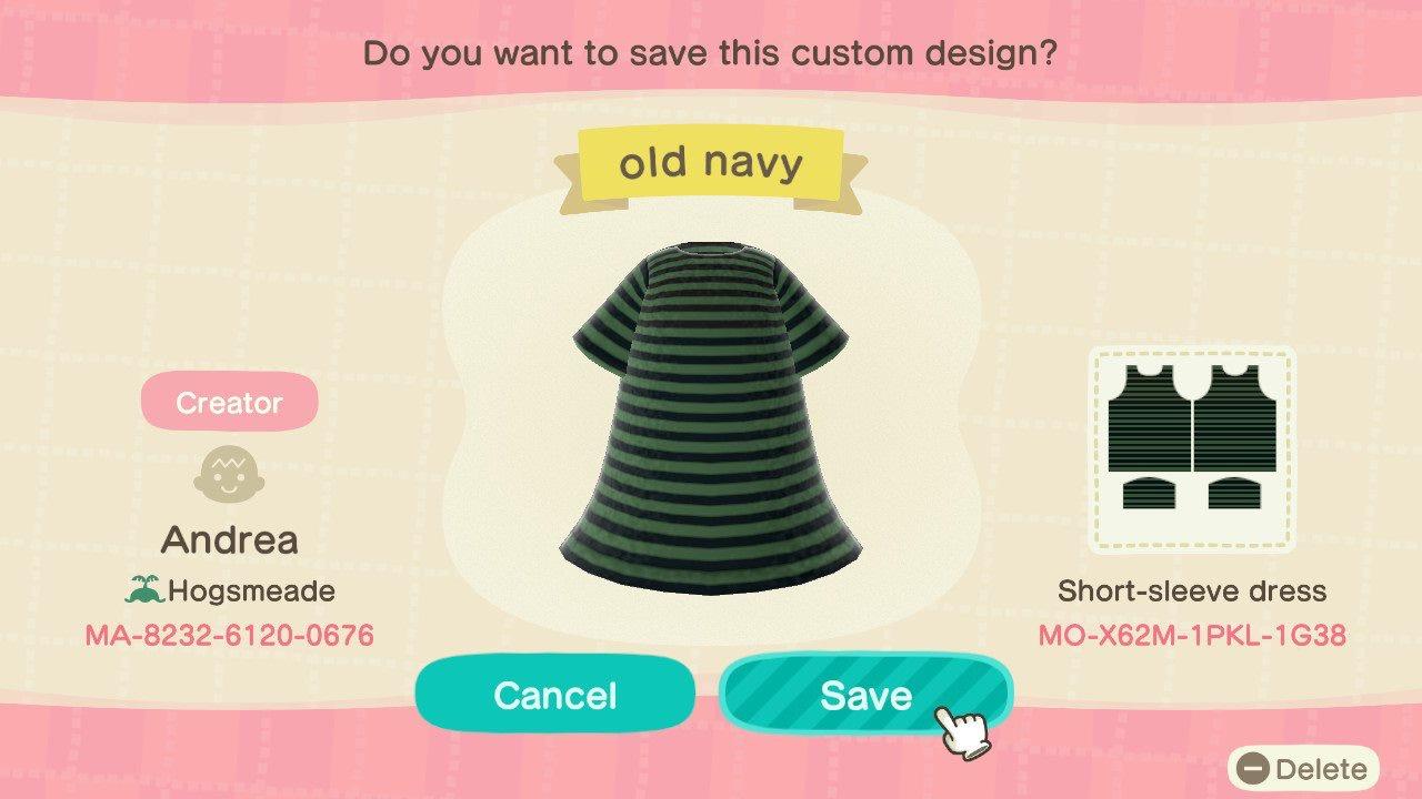 Animal Crossing Design Code: MO-X62M-1PKL-1G38 Black&green stripes