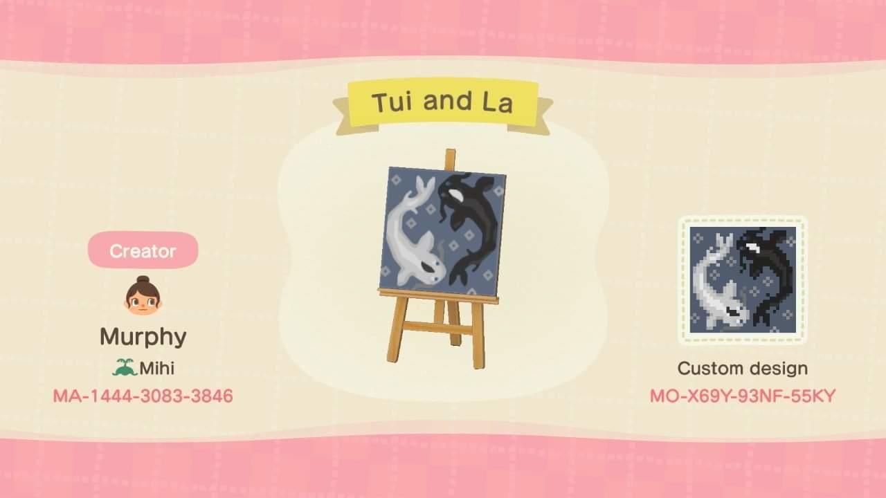 Animal Crossing Design Code: MO-X69Y-93NF-55KY ATLA: Tui and La