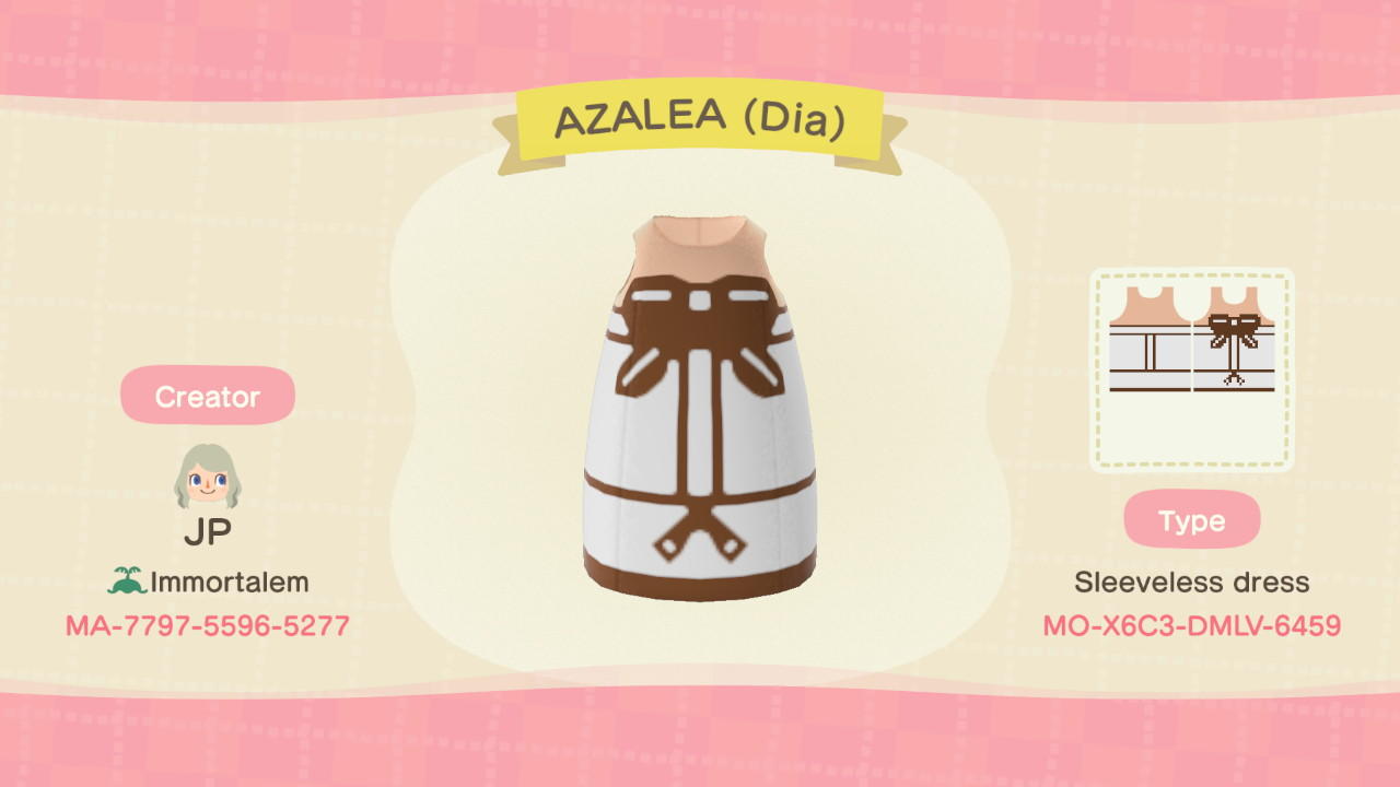 Animal Crossing Design Code: MO-X6C3-DMLV-6459 AZALEA (Dia)