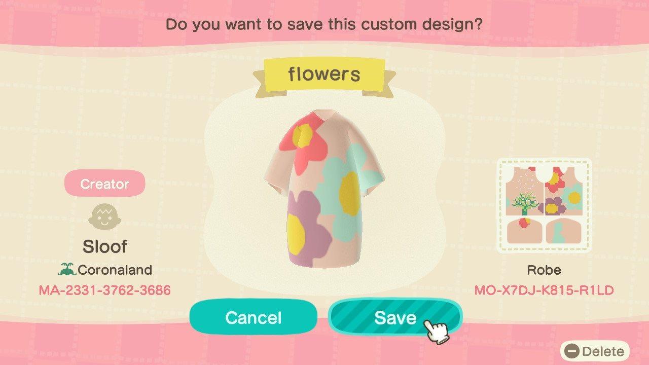 Animal Crossing Design Code: MO-X7DJ-K815-R1LD Flowers