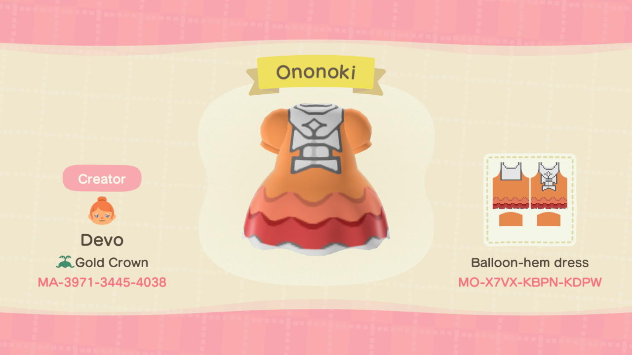 Animal Crossing Design Code: MO-X7VX-KBPN-KDPW Ononoki