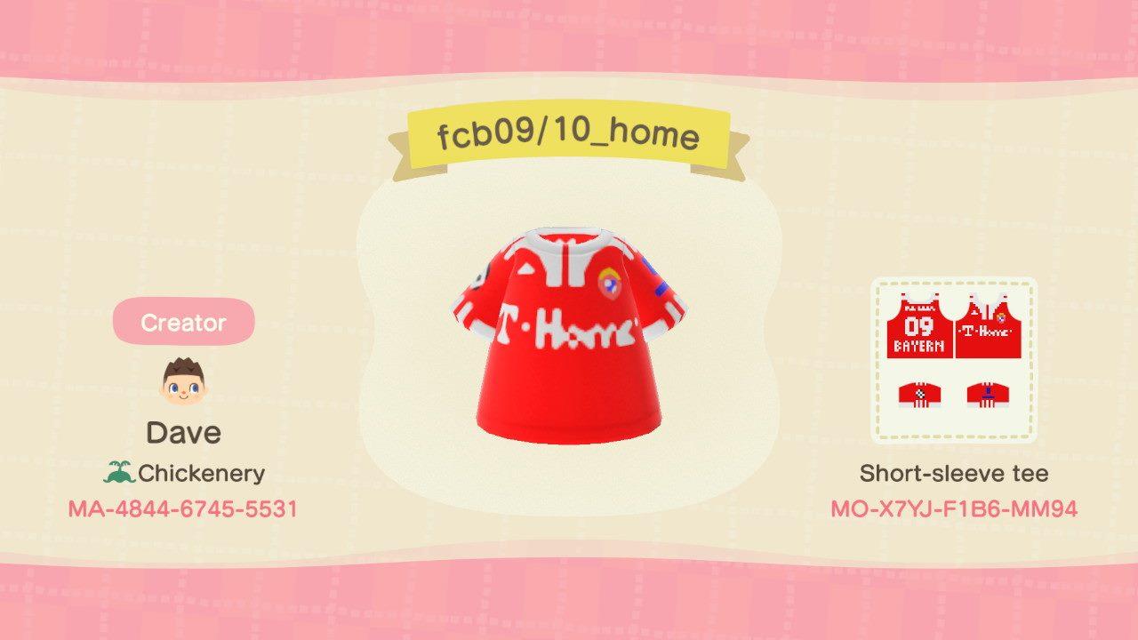 Animal Crossing Design Code: MO-X7YJ-F1B6-MM94 FC Bayern 09/10 Home