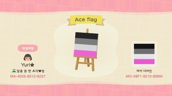 Animal Crossing Design Code: MO-X8F1-9210-89BW Ace flag