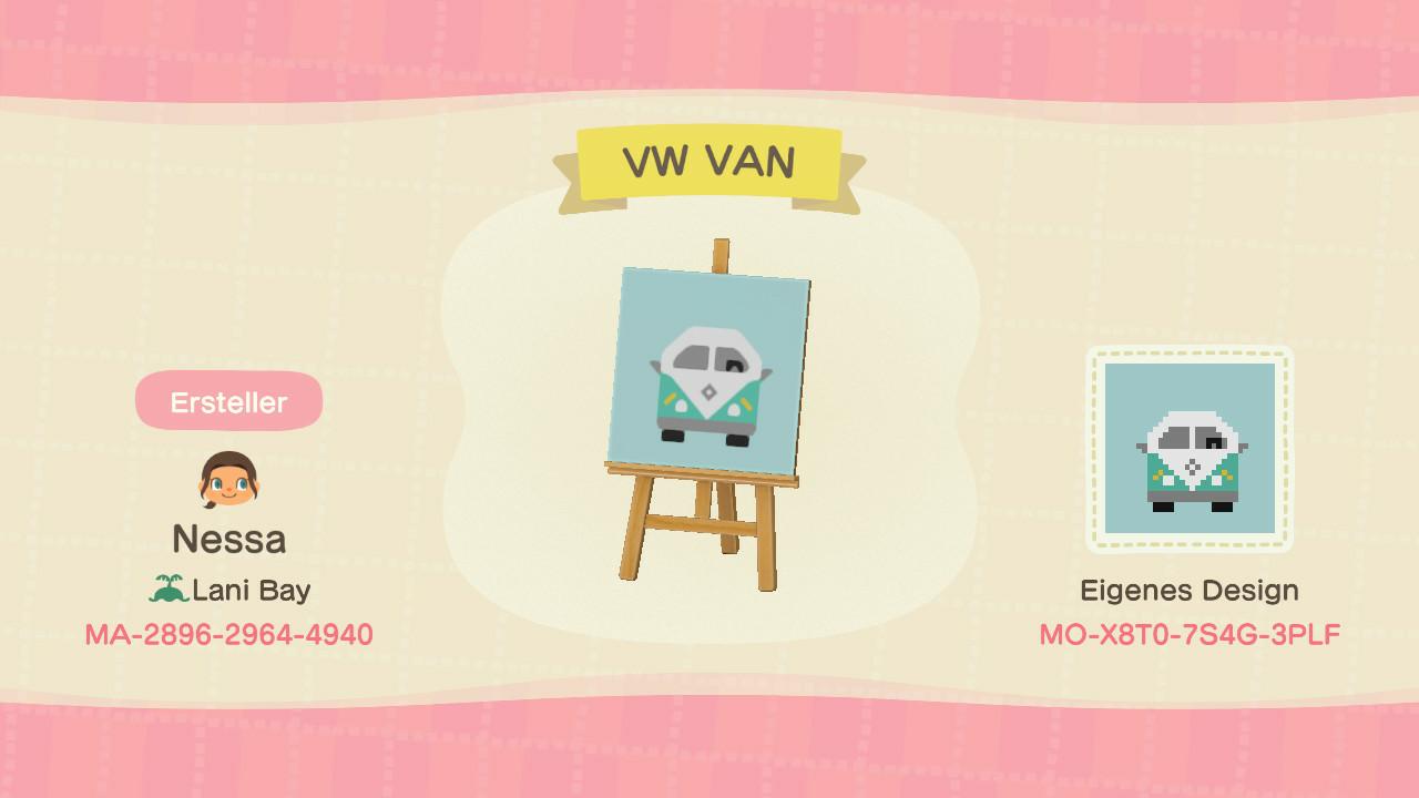 Animal Crossing Design Code: MO-X8T0-7S4G-3PLF VW VAN