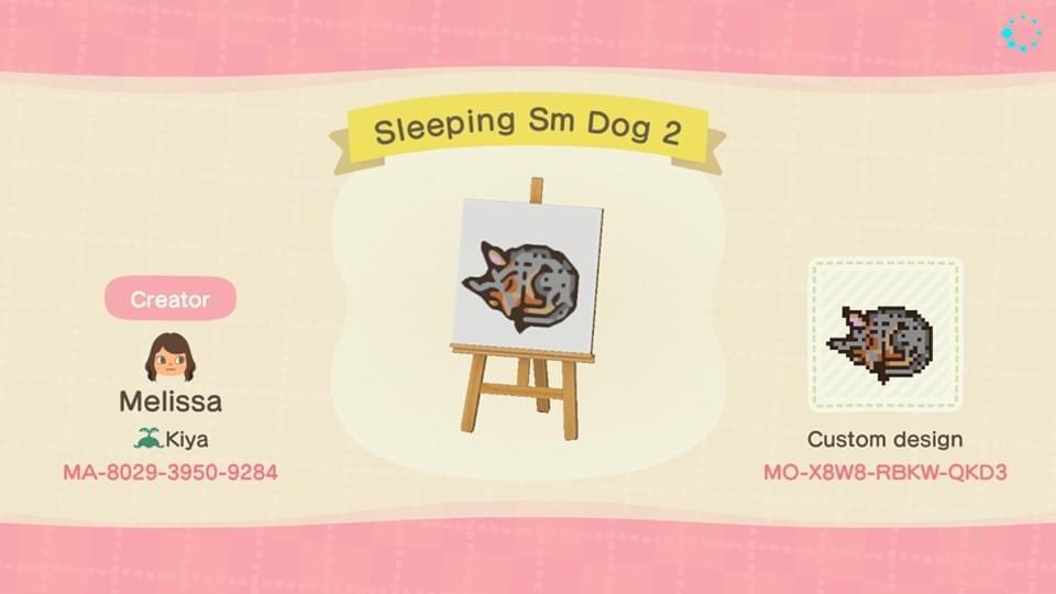 Animal Crossing Design Code: MO-X8W8-RBKW-QKD3 Sleeping SM Dog 2