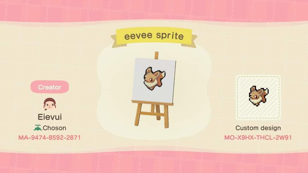 Animal Crossing Design Code: MO-X9HX-THCL-2W91 Eevee sprite
