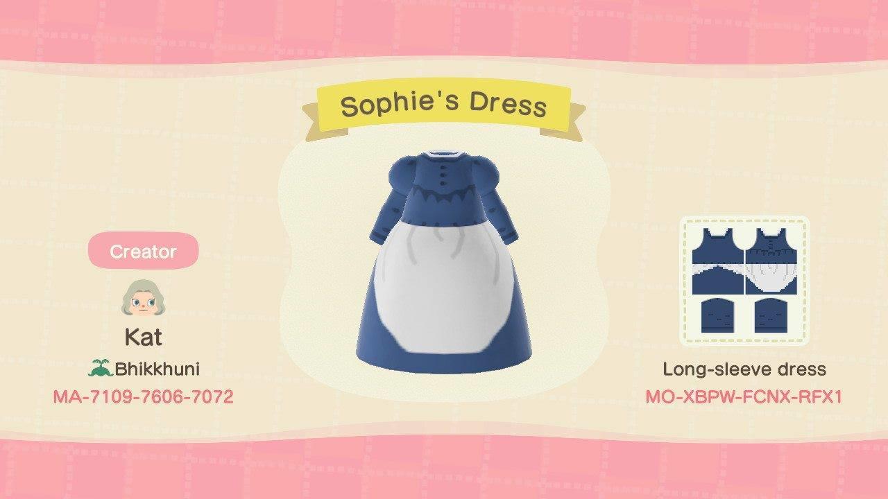 Animal Crossing Design Code: MO-XBPW-FCNX-RFX1 Sophie's Dress