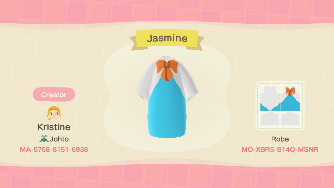 Animal Crossing Design Code: MO-XBR5-S14Q-MSNR Jasmine