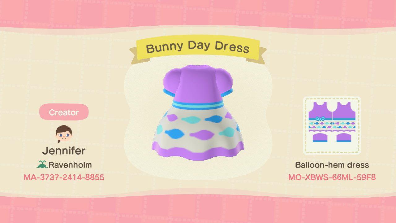Animal Crossing Design Code: MO-XBWS-66ML-59F8 Bunny Day Dress