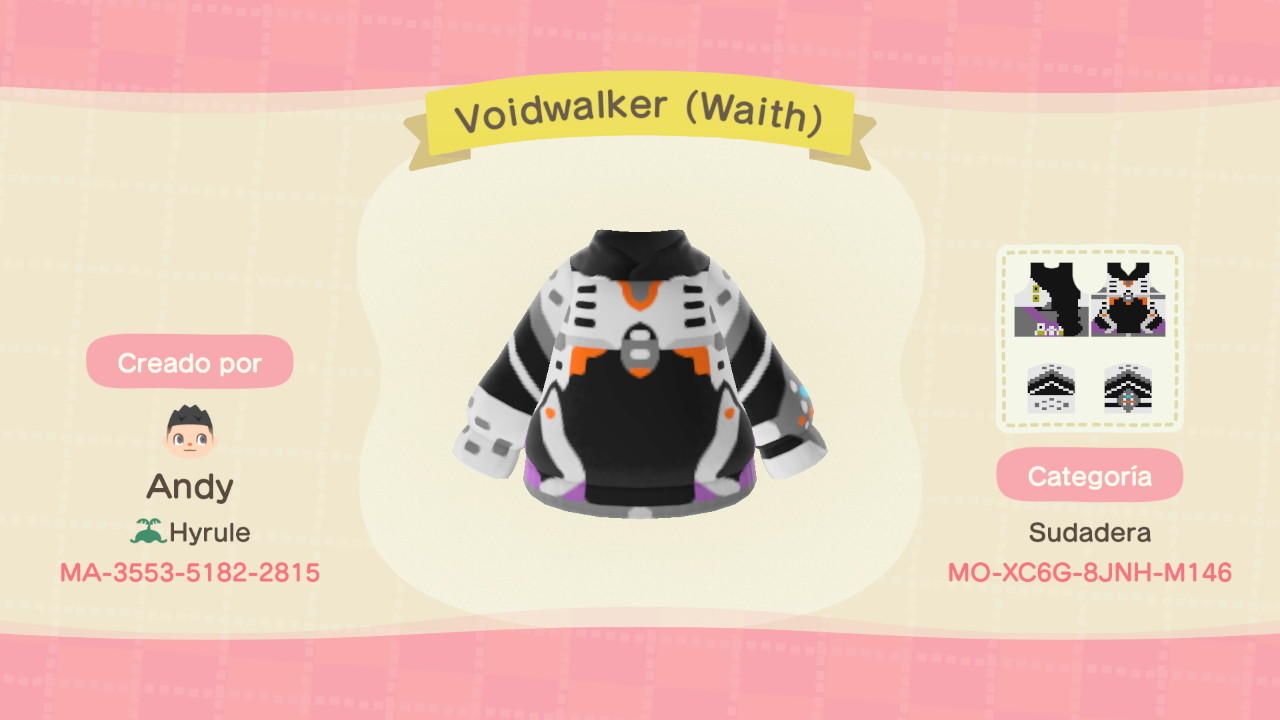Animal Crossing Design Code: MO-XC6G-8JNH-M146 Voidwalker (Wraith)