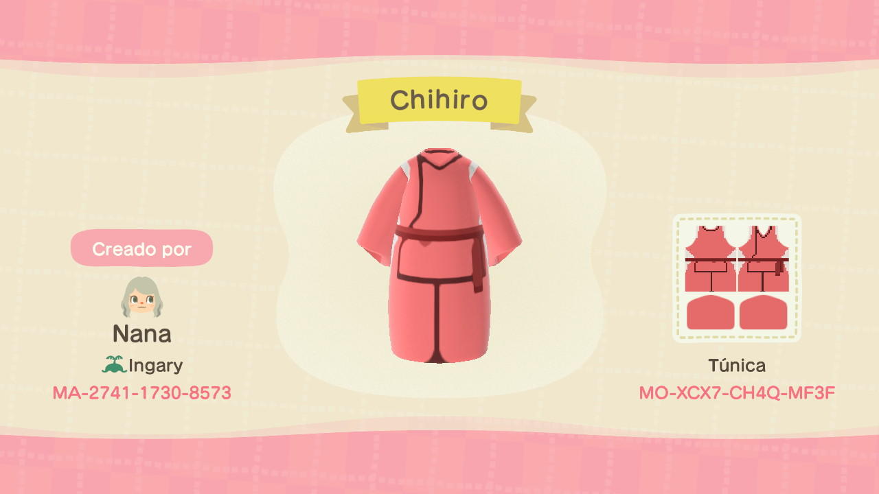 Animal Crossing Design Code: MO-XCX7-CH4Q-MF3F Chihiro