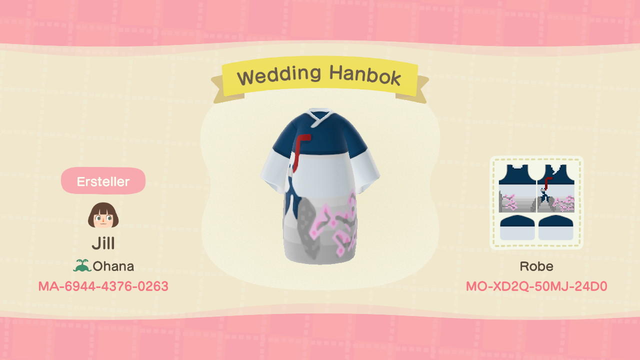 Animal Crossing Design Code: MO-XD2Q-50MJ-24D0 Wedding Hanbok