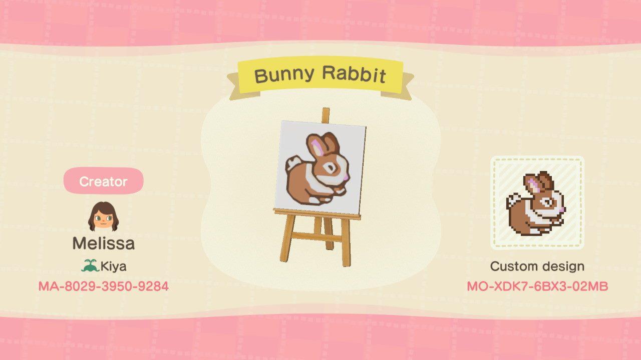 Animal Crossing Design Code: MO-XDK7-6BX3-02MB Bunny Rabbit